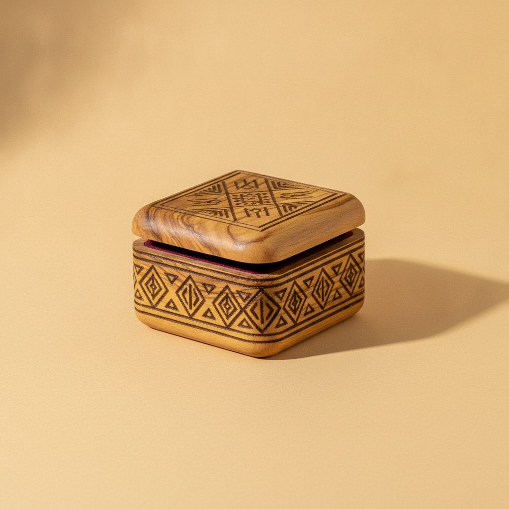 Boîte à bijoux en bois d’olivier